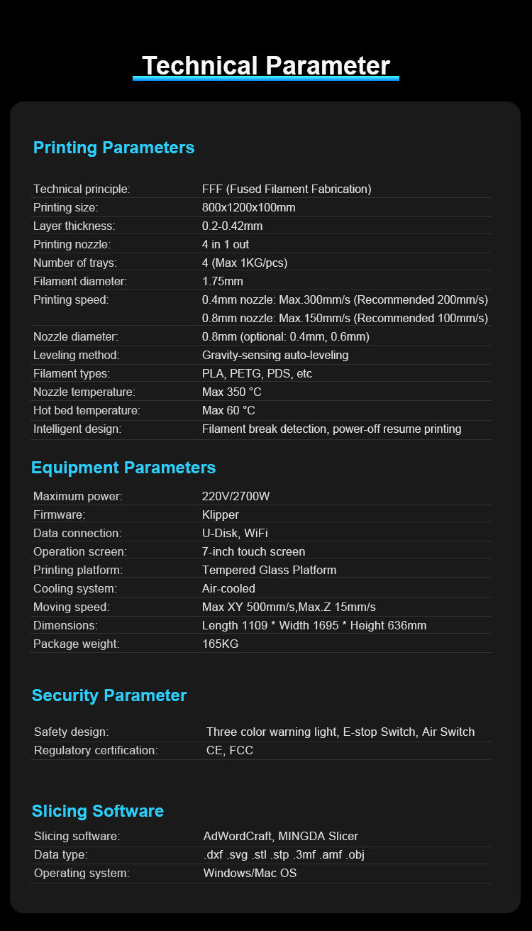 Mingda AD-F4 Quad-Color Signage 3D Printer